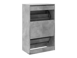 Zapatero gris hormigón 60x34x96,5 cm madera de ingeniería