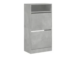 Zapatero gris hormigón 60x34x116 cm madera de ingeniería