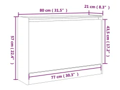 Zapatero gris hormigón 80x21x57 cm madera de ingeniería