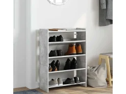 Zapatero gris hormigón 60x25x81 cm madera de ingeniería