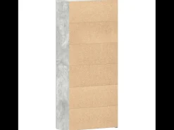 Zapatero Gris Hormigón 80x35,5x180 cm Madera de Ingeniería