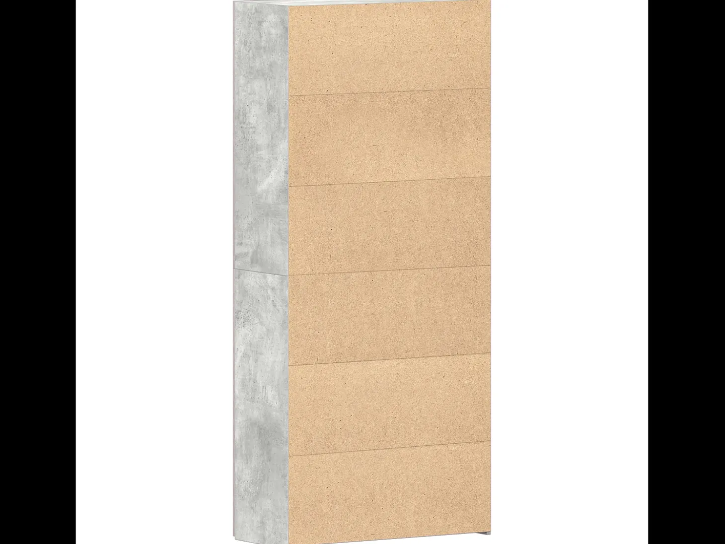 Zapatero Gris Hormigón 80x35,5x180 cm Madera de Ingeniería