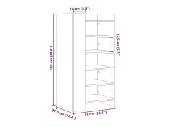 Zapatero gris hormigón 52x37,5x100cm madera de ingeniería
