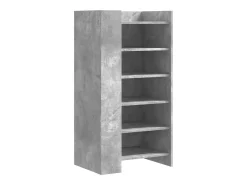 Zapatero gris hormigón 52x37,5x100cm madera de ingeniería