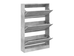 Zapatero gris hormigón 80x21x125,5cm madera de ingeniería