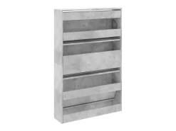 Zapatero gris hormigón 80x21x125,5cm madera de ingeniería