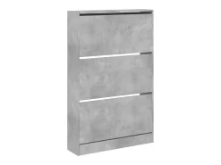 Zapatero gris hormigón 80x21x125,5cm madera de ingeniería
