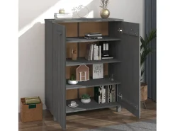 Zapatero Gris Oscuro 85x40x108 cm Pino Macizo