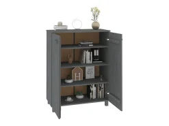 Zapatero Gris Oscuro 85x40x108 cm Pino Macizo