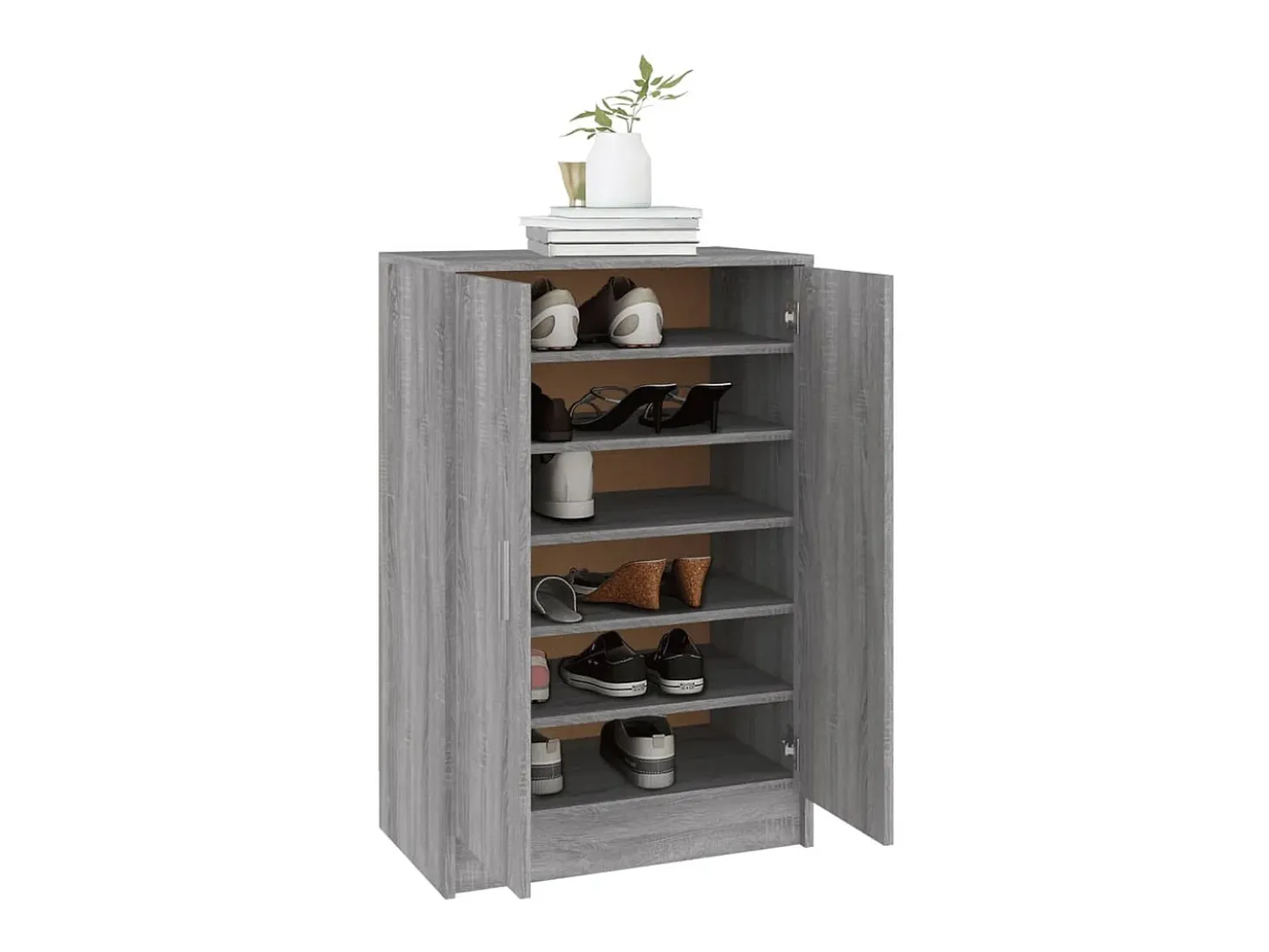 Zapatero gris Sonoma 60x35x92 cm Madera de ingeniería