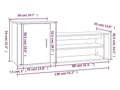 Zapatero gris Sonoma 130x35x54 cm Madera de ingeniería