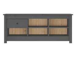 Zapatero gris 110x38x45,5 cm Madera maciza de pino