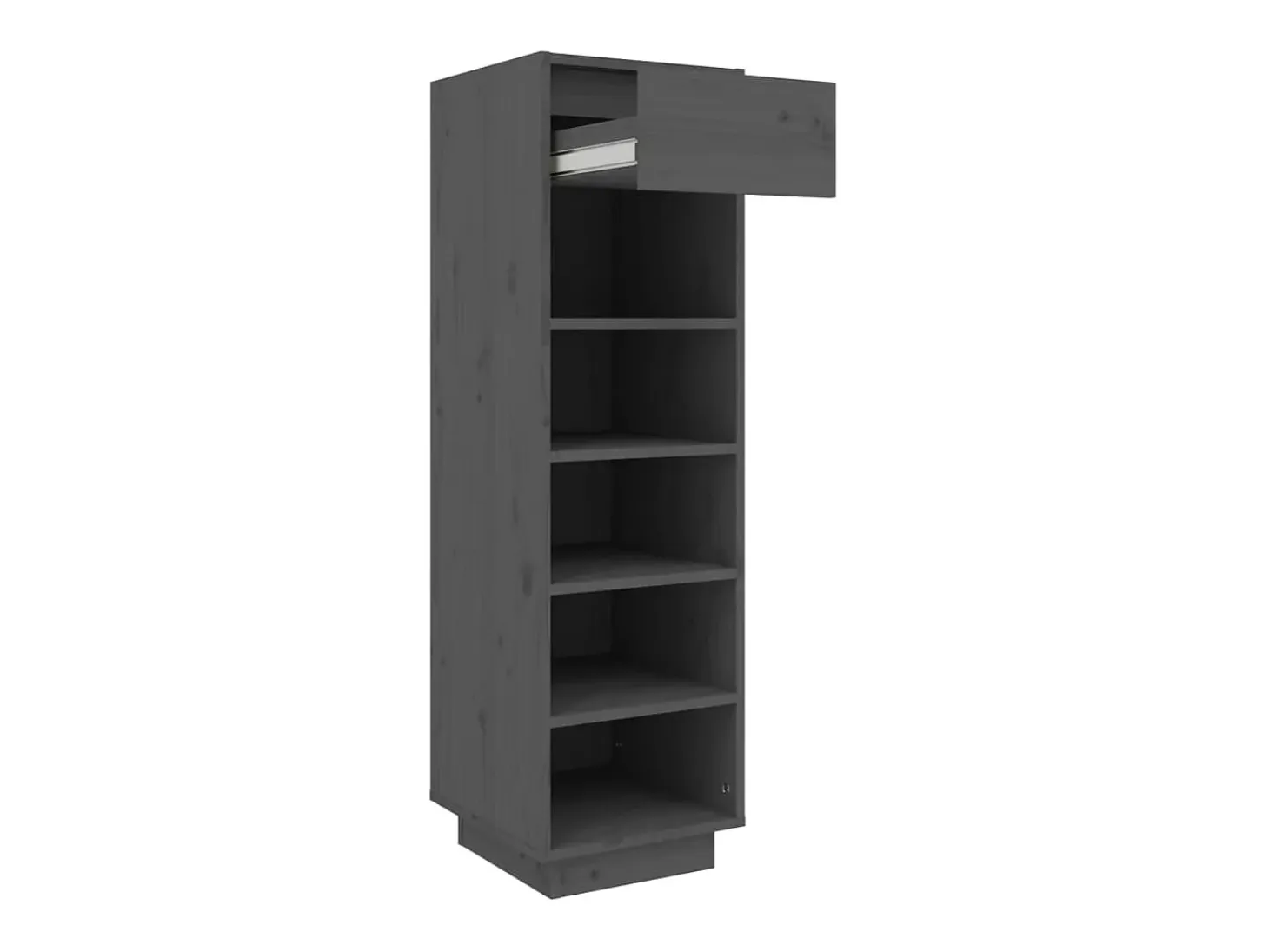 Zapatero gris 30x34x105 cm madera maciza de pino