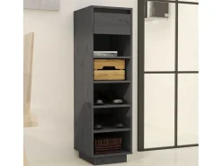 Zapatero gris 30x34x105 cm madera maciza de pino