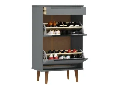 Zapatero Gris 59,5x35x103 cm Madera de Pino
