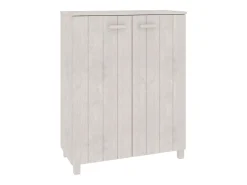 Zapatero HAMAR madera maciza de pino blanca 85x40x108 cm ES482910