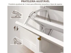 Zapatero Kiwita Homcom 2 cajones abatibles blanco 109x84x29 cm