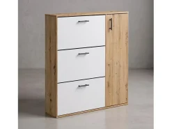 Zapatero Leia Blanco Artik (Blanco Mate) - Roble Nodi