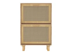 Zapatero madera contrachapada marrón ratán natural 52x25x80 cm ES719527