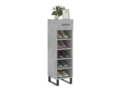 Zapatero madera de ingeniería gris hormigón 30x35x105 cm ES595114