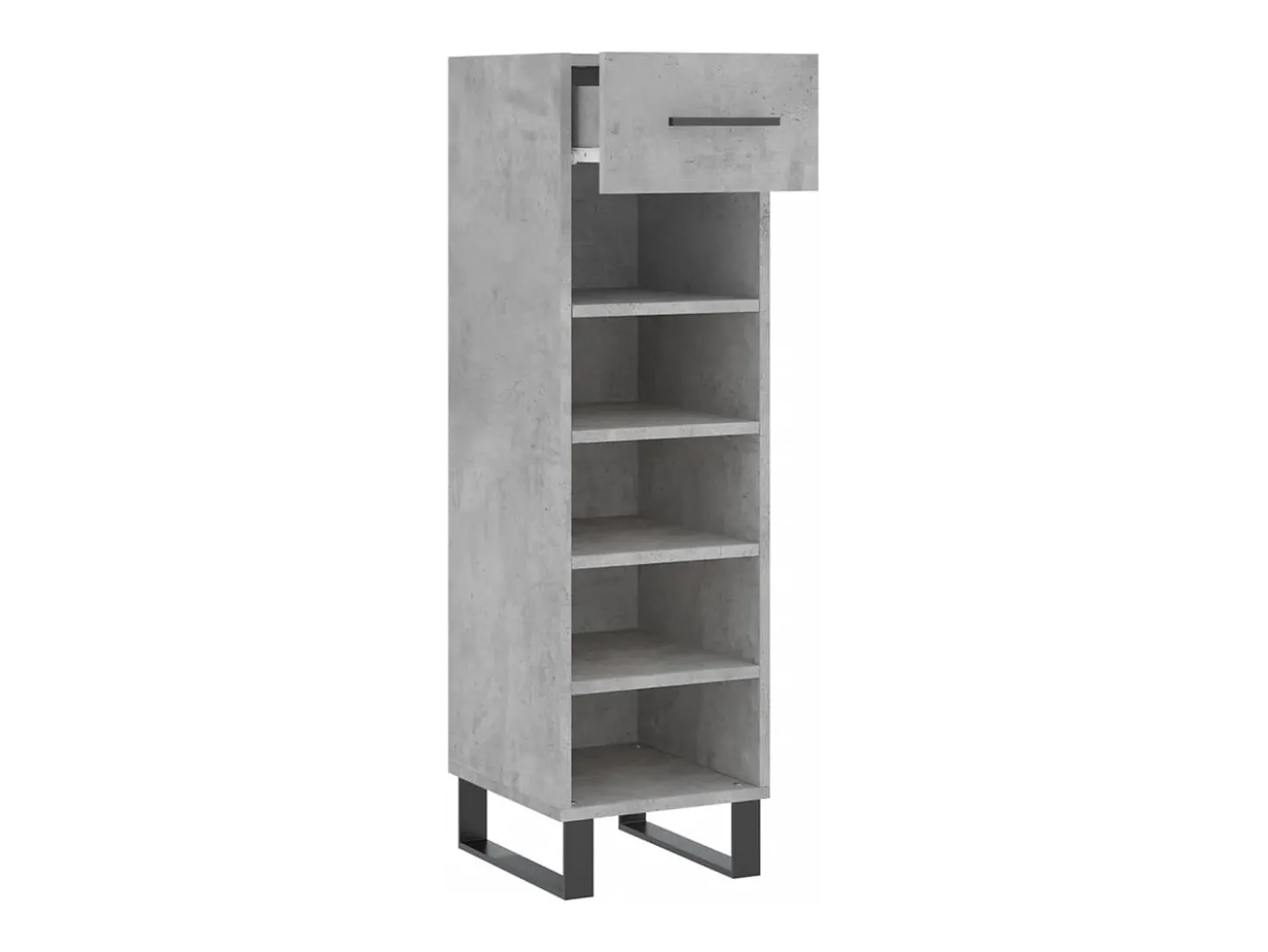 Zapatero madera de ingeniería gris hormigón 30x35x105 cm ES595114