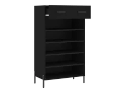 Zapatero madera de ingeniería negro 60x35x105 cm ES254093