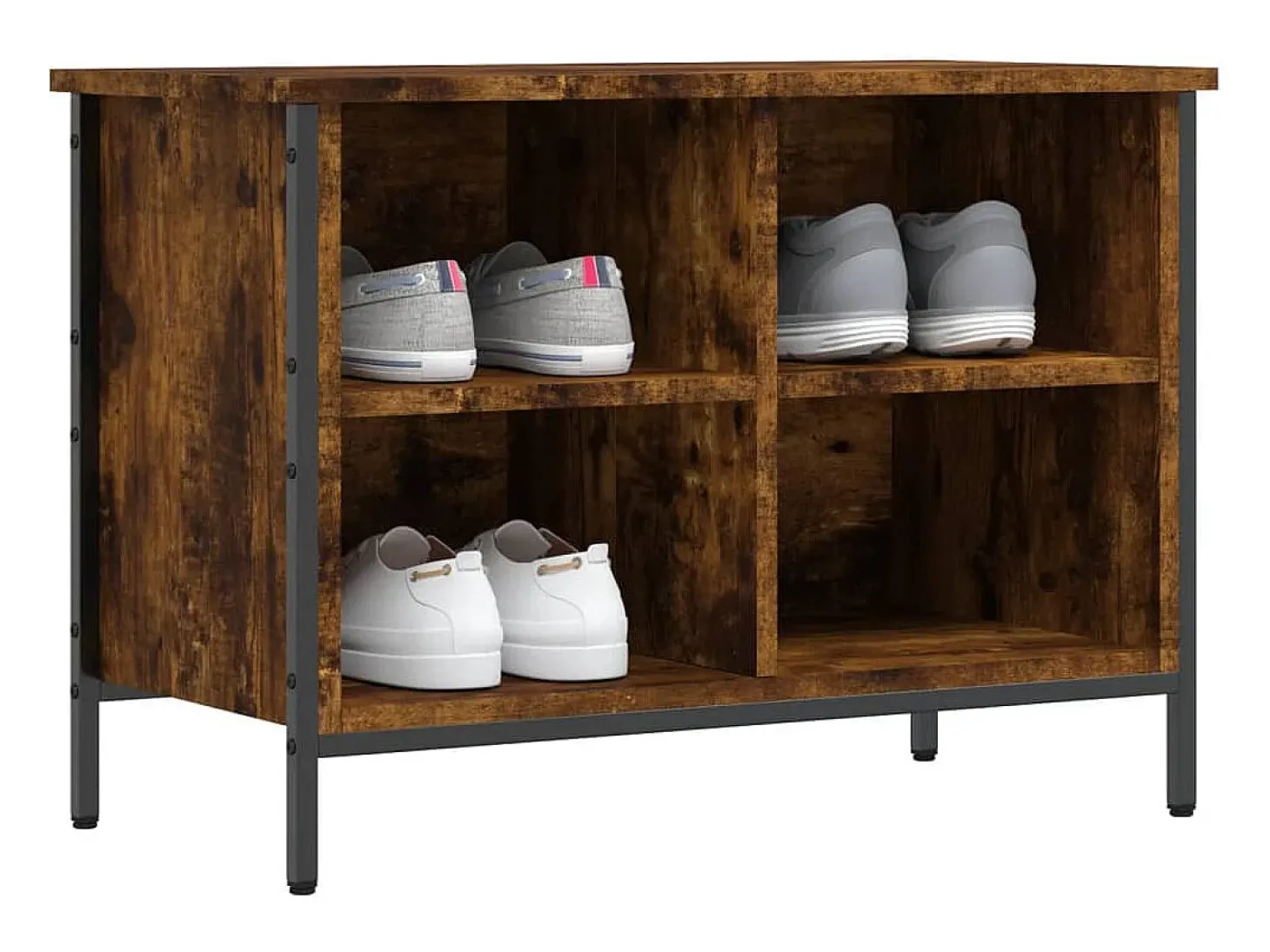 Zapatero madera de ingeniería roble ahumado 69x35x50 cm ES988751