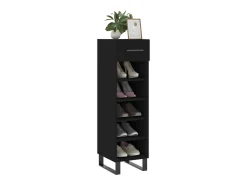 Zapatero madera de ingeniería negro 30x35x105 cm ES144117