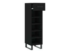 Zapatero madera de ingeniería negro 30x35x105 cm ES144117