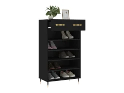 Zapatero madera de ingeniería negro 60x35x105 cm ES549583