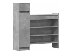 Zapatero madera de ingeniería gris hormigón 100,5x28x100 cm ES473563