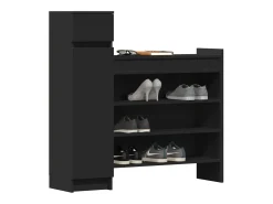 Zapatero madera de ingeniería negro 100,5x28x100 cm ES237884