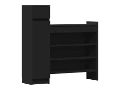 Zapatero madera de ingeniería negro 100,5x28x100 cm ES237884