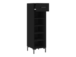 Zapatero madera de ingeniería negro 30x35x105 cm ES512720