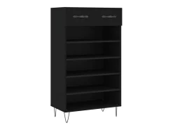 Zapatero madera de ingeniería negro 60x35x105 cm ES332938