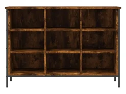 Zapatero madera de ingeniería roble ahumado 100x35x70 cm ES343829