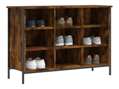 Zapatero madera de ingeniería roble ahumado 100x35x70 cm ES343829