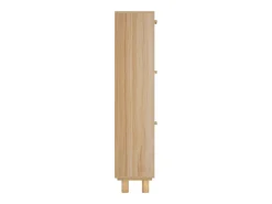 Zapatero marrón de 52 x 25 x 115 cm, madera de ingeniería y ratán
