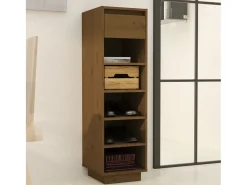 Zapatero marrón miel 30x34x105cm madera maciza de pino