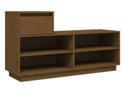 Zapatero marrón miel 110x34x61cm Madera maciza de pino
