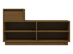 Zapatero marrón miel 110x34x61cm Madera maciza de pino