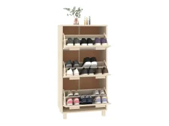 Zapatero Marrón Miel 59,5x35x117cm Pino Macizo