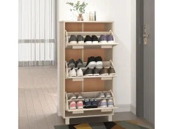Zapatero Marrón Miel 59,5x35x117cm Pino Macizo