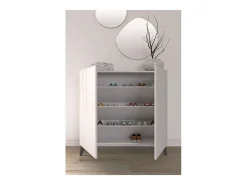 Zapatero modelo 512 acabado blanco, 90x90x27 (alto x ancho x fondo)