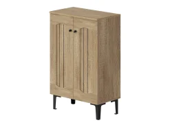 Zapatero moderno - 60 x 31,5 x 95 cm - con 2 puertas y estantes multinivel - tablero de partículas - natural