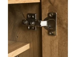 Zapatero moderno con 5 compartimentos, mueble de almacenaje con 2 puertas, color madera