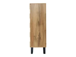 Zapatero moderno con 5 compartimentos, mueble de almacenaje con 2 puertas, color madera