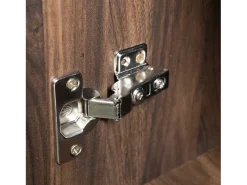 Zapatero moderno de 5 compartimentos en madera oscura - 80 x 35,5 x 110 cm - aglomerado - natural oscuro