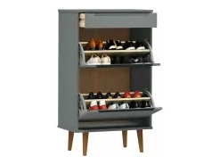 Zapatero MOLDE madera maciza de pino gris 59,5x35x103 cm ES575019