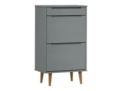 Zapatero MOLDE madera maciza de pino gris 59,5x35x103 cm ES575019